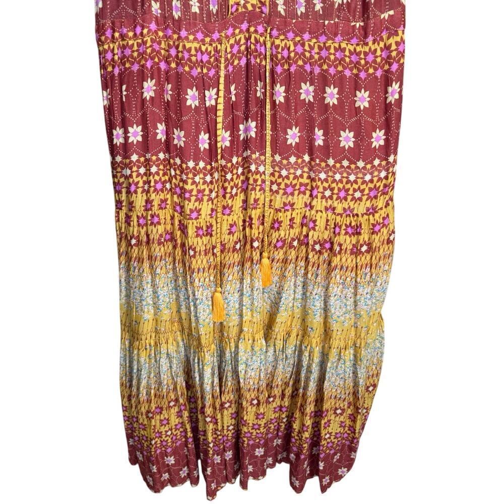 Free People Rare Feelings Maxi Dress In Goldenrod Combo Size Large NEW - Picture 7 of 14
